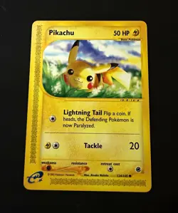 Pikachu 124/165 Expedition Base Set e-Reader C EN 2002 LP-NM - Image 1