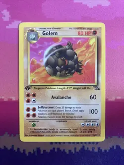 Pokemon Card Golem Fossil 1st Edition Uncommon 36/62 Near Mint - Image 1