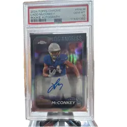 2024 Topps Chrome Rookie Autograph Ladd McConkey PSA 10 #RA-LM Chargers - Image 1