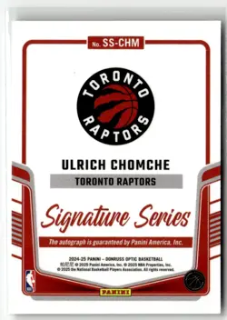 2024-25 Donruss Optic Signature Series Ulrich Chomche RC Auto #SS-CHM - Image 2