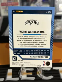 2024-25 Panini Donruss Optic - Victor Wembanyama #45 Purple Shock Prizm - Image 2