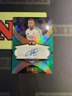 2024-25 Panini Select La Liga Real Madrid Kylian Mbappe Auto Green /5 5/5 - Image 1