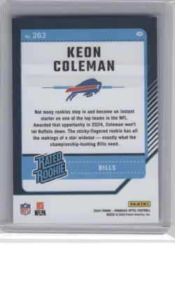 2024 Donruss Optic #263 Keon Coleman B14R3C39 - Image 2