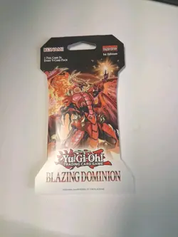 Yugioh Sleeved Booster Pack Blazing Dominion Booster Pack New Factory Sealed TCG - Image 1