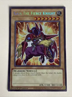 Yugioh Gaia the Fierce Knight - 1st Edition Secret Rare NM Chibi Art Free Holo A - Image 1