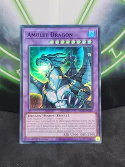 Yugioh Amulet Dragon DLCS-EN005 Purple Ultra Rare 1st Edition NM - Image 1