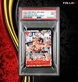 CARTA ONE PIECE PORTGAS.D.ACE MANGA OP02-013 MINI PROMO HOLO PSA 9 ENG GEM MINT - Image 1