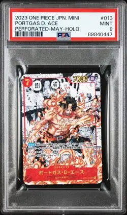 CARTA ONE PIECE PORTGAS.D.ACE MANGA OP02-013 MINI PROMO HOLO PSA 9 ENG GEM MINT - Image 2