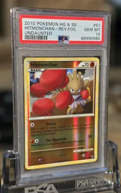 PSA 10 Pokemon Heart Gold Soul Silver Undaunted Hitmonchan Reverse Holo - POP 2 - Image 1