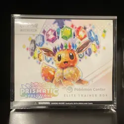 Pokemon Prismatic Evolutions Pokemon Center Elite Trainer Box ETB W Acrylic Case - Image 1