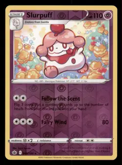 Slurpuff SWSH06: Chilling Reign #068/198 Rare Reverse Holo Pokemon LP - Image 1