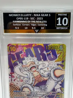 Monkey D Luffy Gear 5 OP05-119 SEC Pristine 10 GetGraded One Piece Card - Image 4
