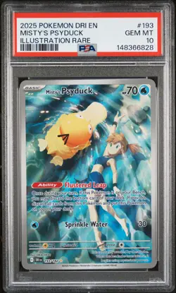2025 POKEMON DRI EN-DESTINED RIVALS ILLUSTRATION RARE MISTY'S PSYDUCK PSA 10 - Image 1