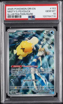 2025 POKEMON DRI EN-DESTINED RIVALS ILLUSTRATION RARE MISTY'S PSYDUCK PSA 10 - Image 1
