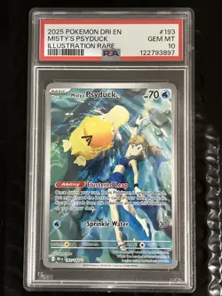 2025 POKEMON DRI EN-DESTINED RIVALS ILLUSTRATION RARE MISTY'S PSYDUCK PSA 10 - Image 1