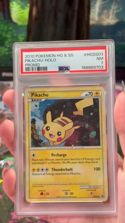 Swirl! 2010 POKEMON HEARTGOLD & SOULSILVER PROMO #HGSS03 PIKACHU-HOLO PSA 7 - Image 2