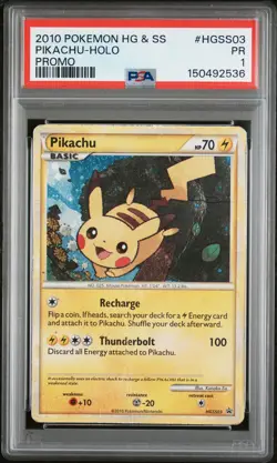 2010 POKEMON HEARTGOLD & SOULSILVER PROMO #HGSS03 PIKACHU-HOLO PSA 1 - Image 1