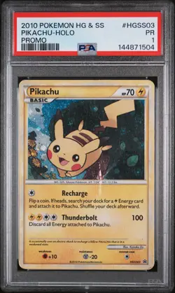 2010 POKEMON HEARTGOLD & SOULSILVER PROMO #HGSS03 PIKACHU-HOLO PSA 1 - Image 1