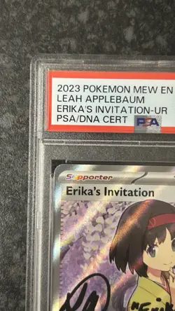 Signed Pokemon TCG Erika's Invitation 196/165 SV 151 UR Holo PSA 9 Auto 10 - Image 5