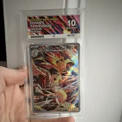 Ace Grading 10 Ethan's Typhlosion 070 Heat Wave Arena JPN 2025 Art Rare Holo - Image 1