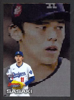 2025 Bowman's Best Roki Sasaki Pixel Portraits RC Rookie #P-7 Dodgers - Image 1