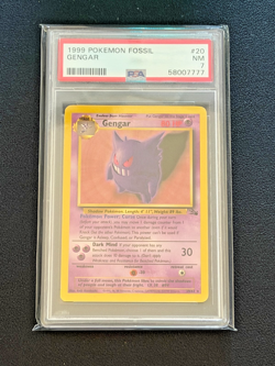 1999 Pokemon Fossil Gengar #20 PSA 7 NM WOTC - Image 1