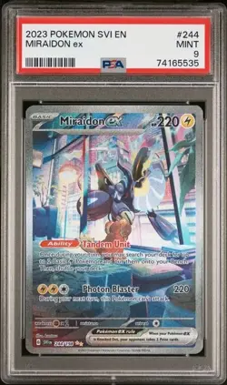 MIRAIDON EX PSA 9 2023 POKEMON SCARLET & VIOLET #244/198 SVI EN SIR - Image 1