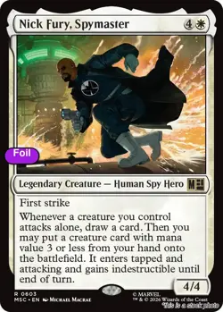 MTG Foil Nick Fury, Spymaster Card #603 Commander: Marvel Super Heroes NM Magic - Image 1