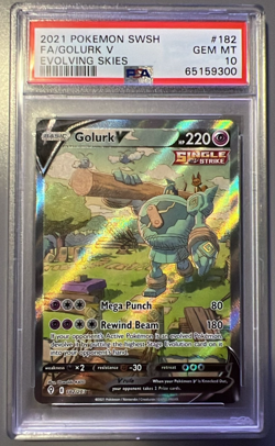 PSA 10 GOLURK V #182 - Evolving Skies 2021 SWSH Alternate Art Pokemon Card! - Image 2