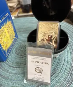 Pokemon Pikachu 23K Gold-Plated Trading Card 1999 Limited Edition NIB COA VTG - Image 2