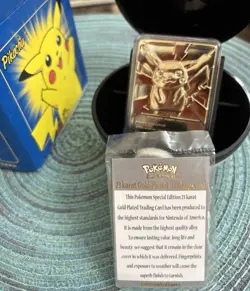 Pokemon Pikachu 23K Gold-Plated Trading Card 1999 Limited Edition NIB COA VTG - Image 3