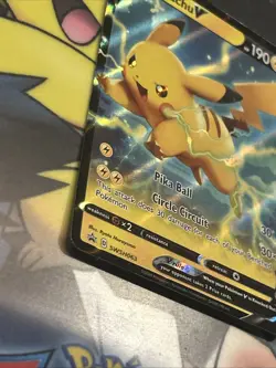 Pikachu V SWSH063 NM Full Art Promo Rare Pokemon Card - Image 4