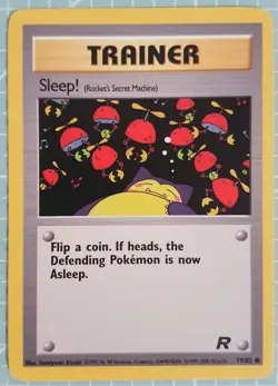 Sleep! 79/82 Common: Team Rocket Pokemon Trading Card GameTCG - Image 1