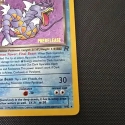 Dark Gyrados Prerelease Stamp Holo 8/82 Rare Pokemon TCG - Image 5