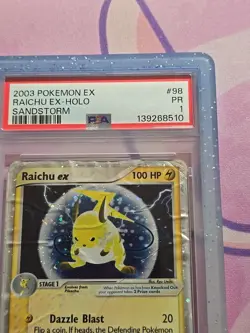 2003 Pokemon EX Sandstorm Raichu Holo #98/100 PSA 1 - Image 3