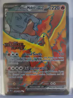 Team Rocket's Moltres ex 208/182 Holo Destined Rivals Pokemon TCG - Image 1