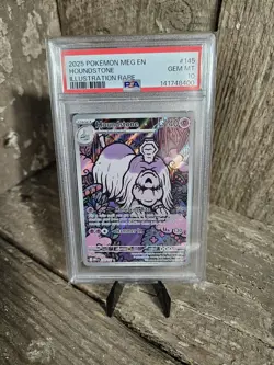 2025 Pokemon Houndstone Illustration Rare 145/132 PSA 10 GEM MINT Graded Slab - Image 1