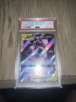 PSA 10 Mewtwo & Mew GX 222/226 Unified Minds Full Art Sun & Moon Pokemon - Image 2