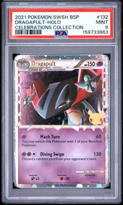 Dragapult PRIME Holo SWSH132 Celebrations Collection Pokemon PSA 9 *863 - Image 1