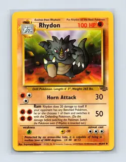 Rhydon 45/64 Uncommon Jungle Pokemon Unlimited Lightly Played - Image 1