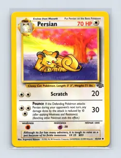 Persian 42/64 Uncommon Jungle Pokemon Unlimited Lightly Played - Image 1