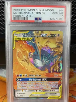 Pokemon Moltres Zapdos Articuno GX - PSA 10 GEM MINT - # 44 - HIDDEN FATES - Image 1