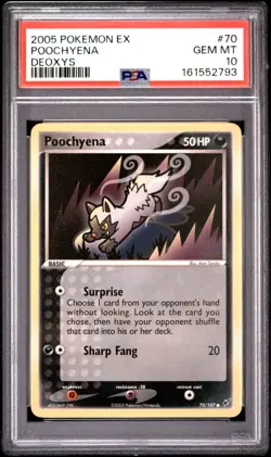 2005 POKEMON EX DEOXYS #70 POOCHYENA PSA 10 - Image 1