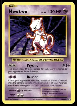 MEWTWO 51/108 RARE EVOLUTIONS POKEMON - Image 1