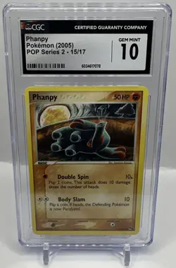 Pokemon TCG Phanpy 15/17 POP Series 2 2005 CGC GEM MINT 10 - Image 1