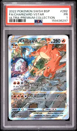 2022 POKEMON SWSH BLACK STAR PROMO #262 FULL ART/CHARIZARD VSTAR PSA 1 - Image 1