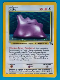 Pokemon - Ditto 3/62 Holo [Fossil Set] *Moderately Played - MP* - Image 1