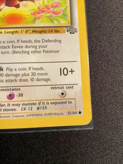 Pokemon TCG - Eevee #51/64 1st Edition WOTC Jungle VLP/NM - Image 3