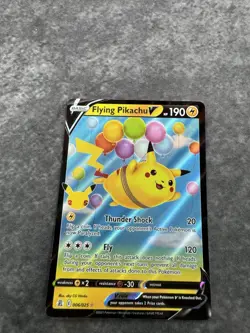 Pokemon Flying Pikachu V Ultra Rare Full Art Holo 006/025 Celebrations TCG MT - Image 2