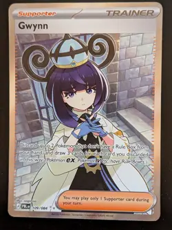 Pokemon TCG Card Gwynn Ultra Rare 109/084 Pitch Black Supporter Trainer Mint - Image 1